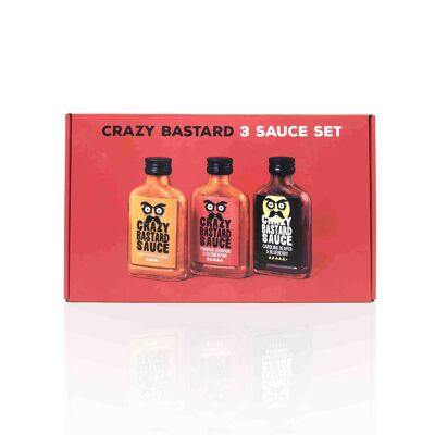 Crazy Bastard Hot Sauce (3x 100ml) 3er Set - Sehr Scharf