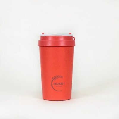 Huski Home sustainable travel cup in coral - 400ml