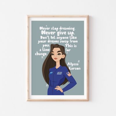 Impresión del arte de la cita de Alyssa Carson - Ideas del regalo del museo espacial