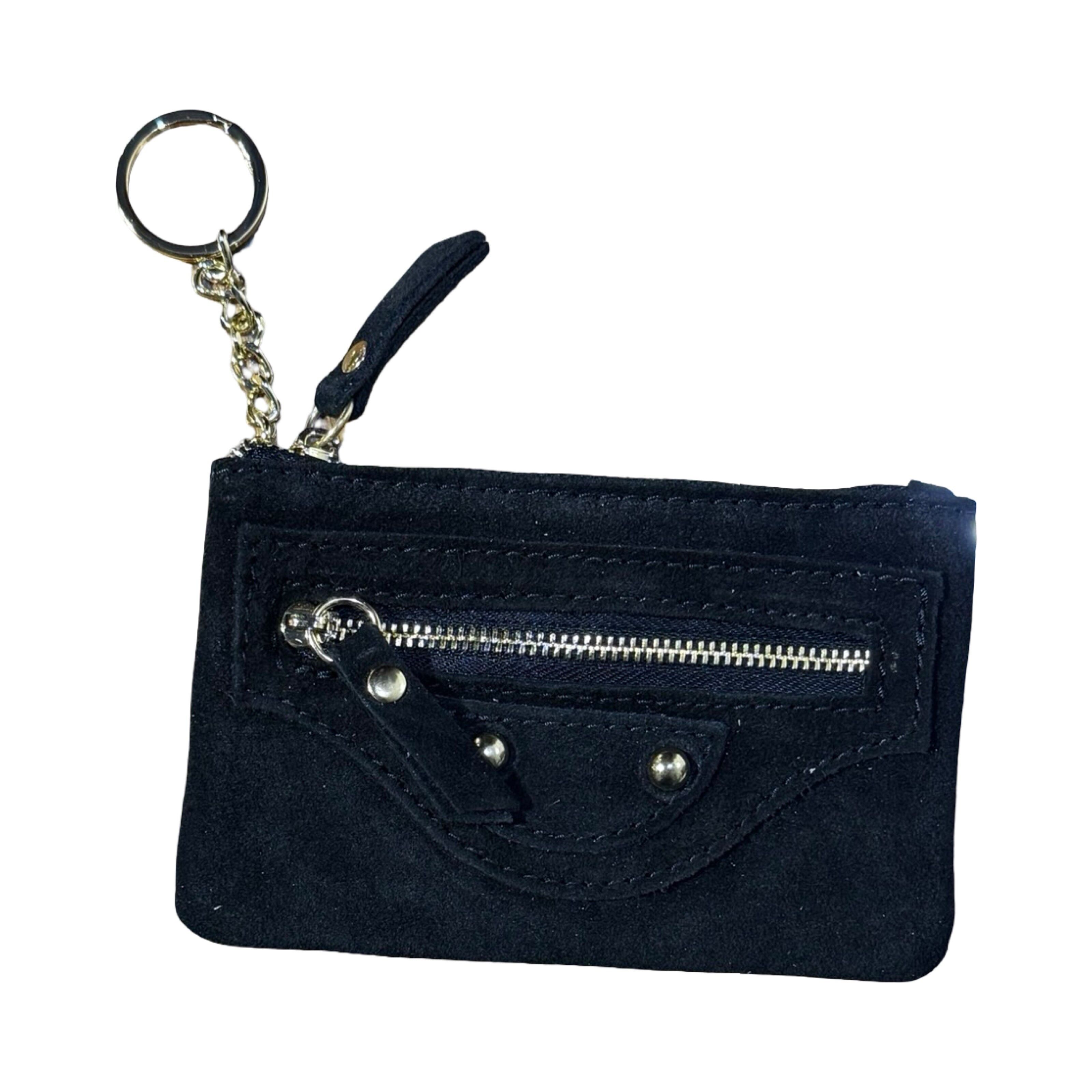 PORTACHIAVI IN PELLE CON BORCHIE