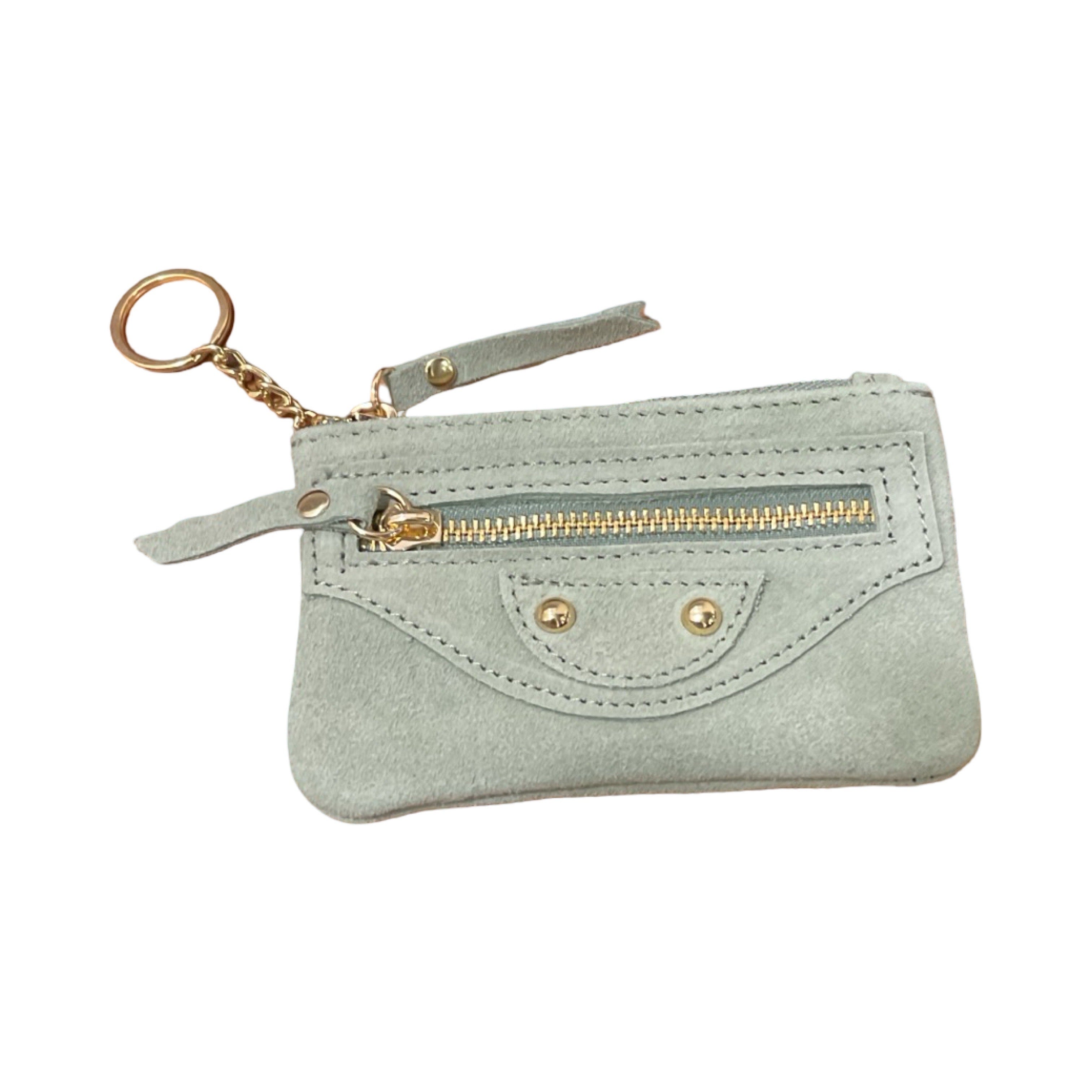 STUDDED LEATHER KEY RING