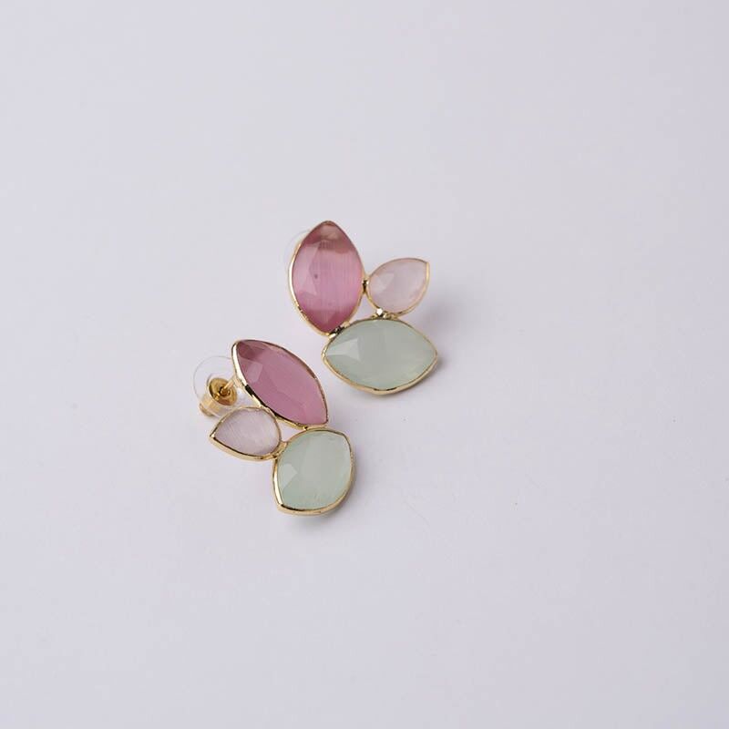 Eritia Ed Ohrringe. Limitierte Rosa- und Wassergrüntöne