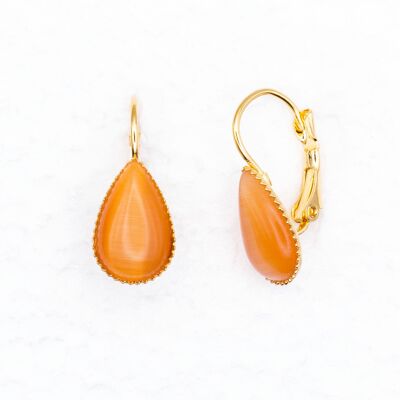 Earrings, gold-plated, peach (450.12)
