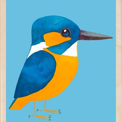 Martin pescatore, cartoline in legno sostenibili, set da 6 (10x15 cm) | The Wooden Postcard Company