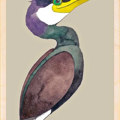 Cormoran, Cartes postales en bois durables, lot de 6 (10 x 15 cm) | The Wooden Postcard Company