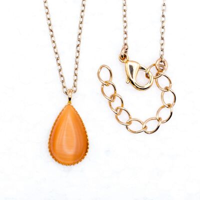 Collier, plaqué or, pêche (K450.12)