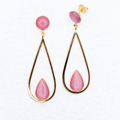 Boucles d'oreilles à tige, plaquées or, rose (455.5)