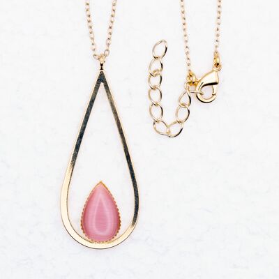Collana, placcata oro, rosa (K455.5)