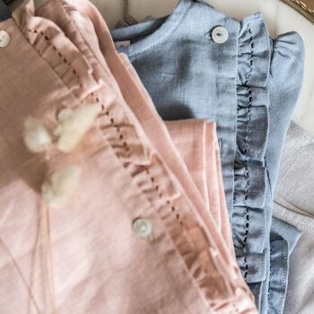 Pyjama en lin lavé Anna "Rose vintage " 3