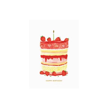 Carte d'anniversaire de gâteau de couche de fraise 5