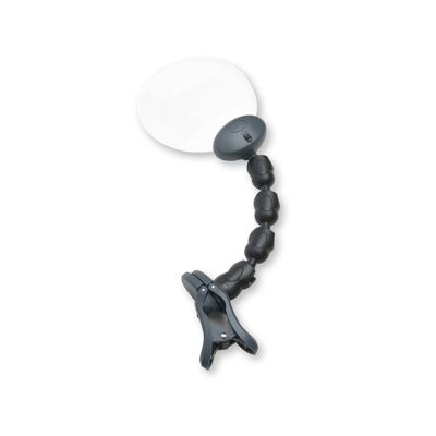Lente d'ingrandimento da tavolo illuminata a LED con clip regolabile 2x
