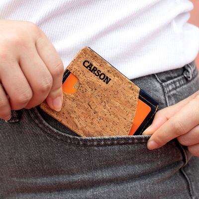Cartera compacta de corcho orgánico - 4 unidades surtidas
