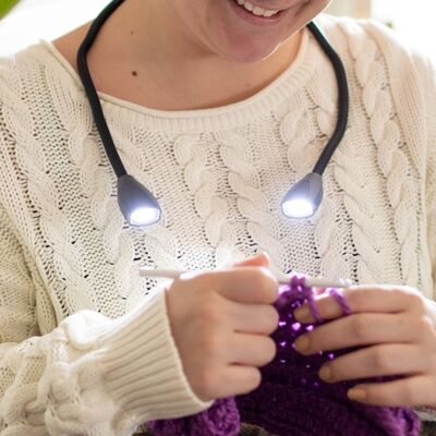 Lampada a collo d'oca regolabile a LED a doppia testa; per artigianato e lettura