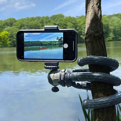 Trépied à jambe flexible avec adaptateur pour smartphone et déclencheur à distance