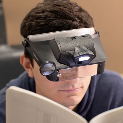 Loupe de tête éclairée par LED, grossissement 2x/3x/5x/6x