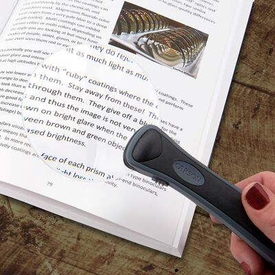 Lighted 2x Power Rimless Magnifying Glass with Soft Pouch
