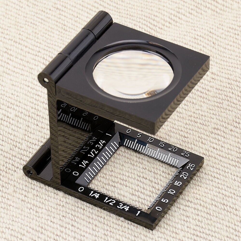 LinenTest 5x30mm Folding Loupe Magnifier with Measurements