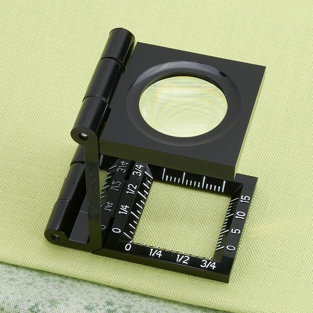 Linen Tester, 6.5x20mm Folding Loupe Magnifier with Scale