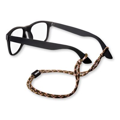 Support de lunettes en paracorde, motif camouflage en nylon tressé