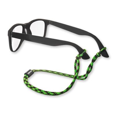 Retenedor para gafas de paracord, diseño de nailon trenzado verde