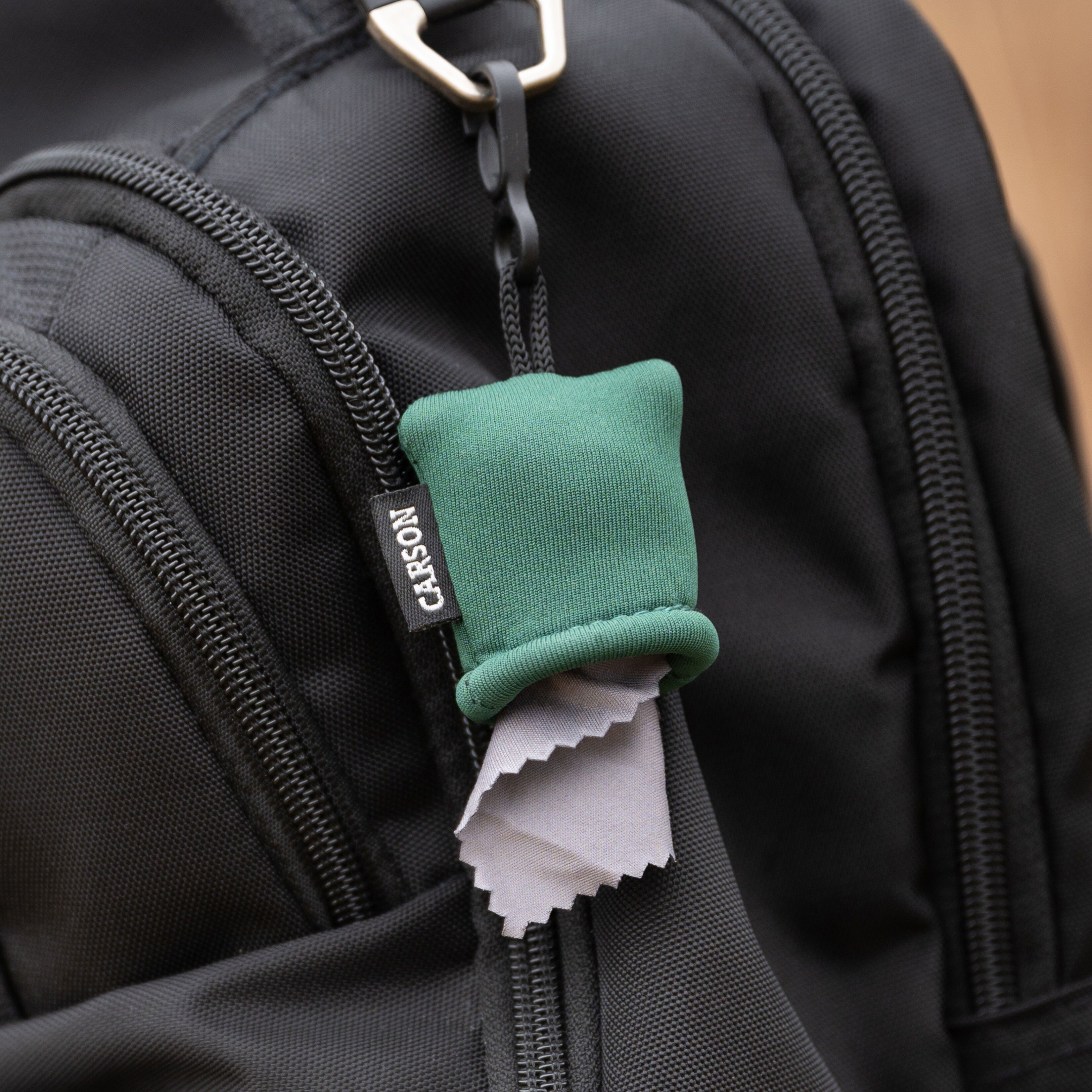 Estuche de paño de limpieza de lentes de microfibra Stuff-It Mini con clip