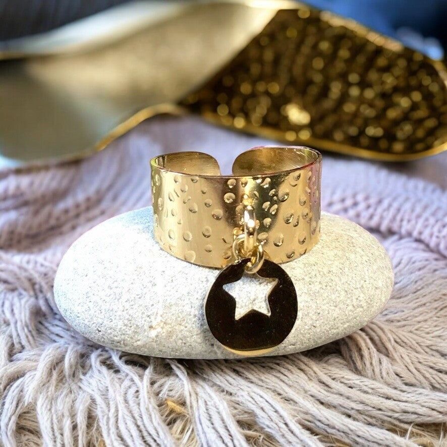 Anello “ISABELLE” in acciaio inossidabile adattabile con fascino stella