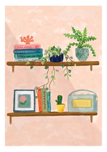 Livres et plantes Impression artistique 4