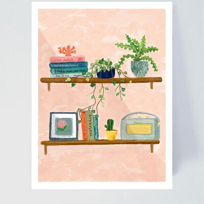Books & Plants Art Print