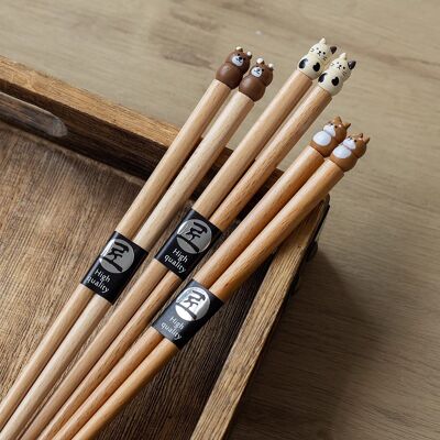Bacchette di legno con decorazioni a forma di animali