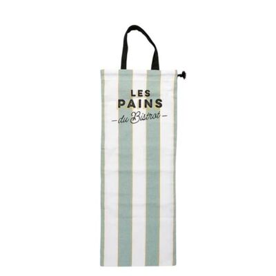green-goose Borsa per il pane in cotone XXL - 27x82 cm - Menta/Crema