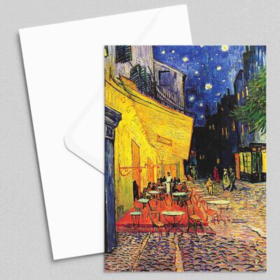 Terrazza del caffè di notte - Vincent Van Gogh - Biglietto d'auguri