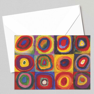 Farbstudie: Quadrate mit konzentrischen Kreisen - Kandinsky - Grußkarte