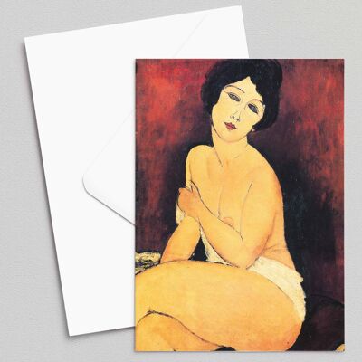 Nackt auf einem Diwan sitzend - Amedeo Modigliani - Grußkarte