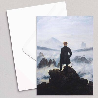 Viandante sopra il mare di nebbia - Caspar David Friedrich - Biglietto d'auguri