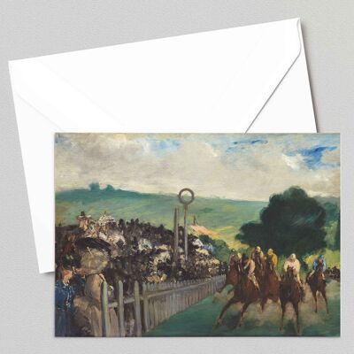 Les Courses à Longchamp - Édouard Manet - Carte de vœux