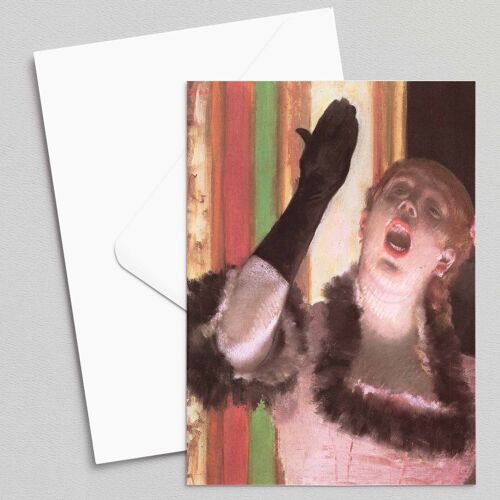 Singer with a Glove - Edgar Degas - Greeting Card
