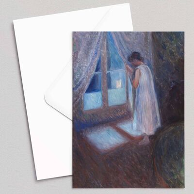 La ragazza alla finestra - Edvard Munch - Biglietto d'auguri