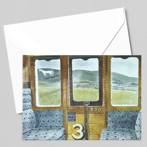 Train Landscape - Eric Ravilious - Greeting Card