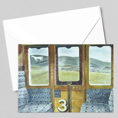 Paysage de train - Eric Ravilious - Carte de vœux