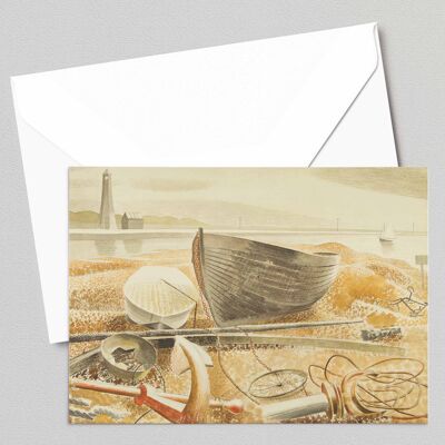 Ancre et bateaux, Rye - Eric Ravilious - Carte de vœux