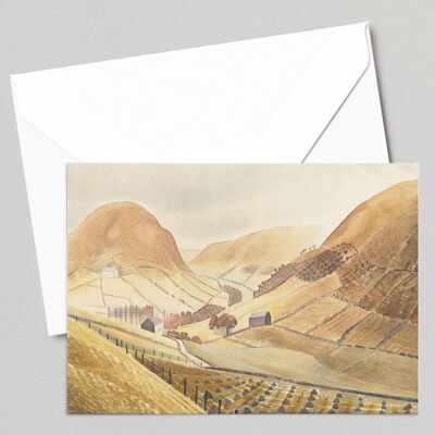 Corn Stooks and Farmsteads  - Eric Ravilious - Greeting Card