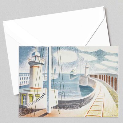 Puerto de Newhaven - Eric Ravilious - Tarjeta de felicitación