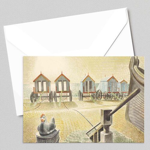 Aldeburgh Bathing Machines - Eric Ravilious - Greeting Card