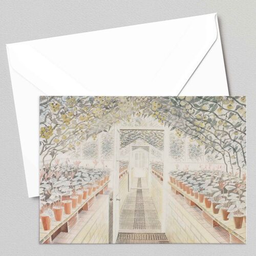 The Greenhouse: Cyclamen and Tomatoes - Eric Ravilious - Greeting Card