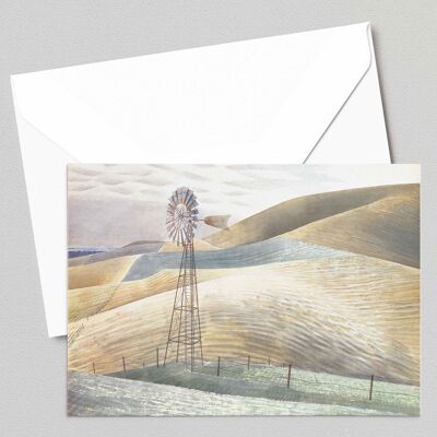 Mulino a vento - Eric Ravilious - Biglietto d'auguri