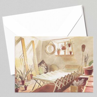 Das Schlafzimmer im Dachgeschoss - Eric Ravilious - Grußkarte