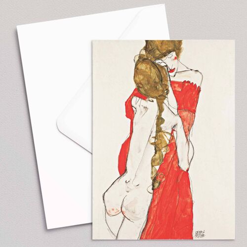 Mother and Daughter - Egon Schiele - Greeting Card
