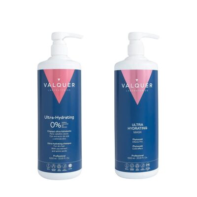 Pack Shampoing et Masque Ultra-Hydratants pour Cheveux Secs - 1000 ml + 975 ml