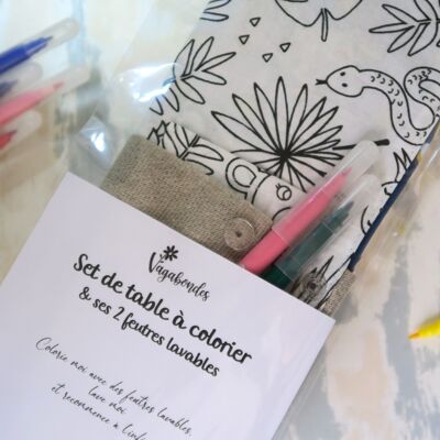 Set de table - Feuille à colorier - Lavable et réutilisable
