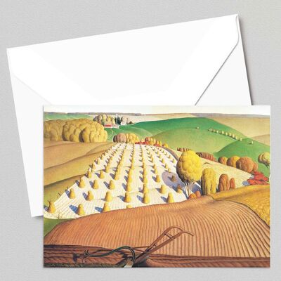 Fall Plowing - Grant Wood - Greeting Card